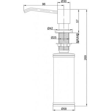 Дозатор для жидкого мыла Paulmark Rein D002-BG, брашированное золото