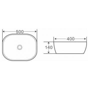 Раковина керамическая BelBagno (Бельбагно) BB1302-H311 500х400х140 накладная, цвет матовый черный
