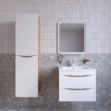 Тумба с умывальником Iddis (Иддис) Cloud подвесная 60 см белая/золотистый дуб CLO60Y0i95K подходит ум. 0136000i28