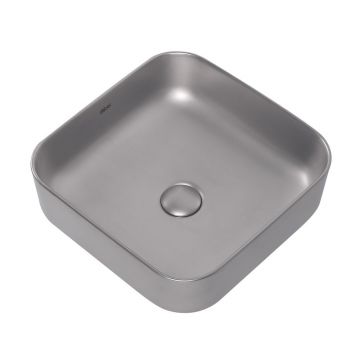 Раковина накладная Abber (Аббер) Rechteck серебро матовое 385х385х135 мм AC2211MS