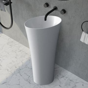 Раковина отдельностоящая Abber (Аббер) Stein белая матовая 500х500х900 мм AS2509-H