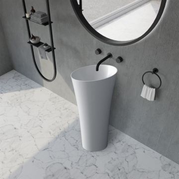 Раковина отдельностоящая Abber (Аббер) Stein белая матовая 500х500х900 мм AS2509-H