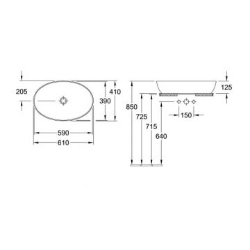 Раковина Villeroy and Boch (Виллерой энд Боч) Artis Альпийский белый (41986101) 61 см