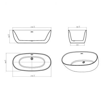 Ванна акриловая Vincea (Винчея) VBT-205, 1700х800х580, цвет белый, слив-перелив в комплекте, хром, (без монтажного комплекта/ножек)