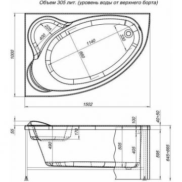Панель лицевая для ванны Aquanet (Акванет) Mayorca 150 L 00161969