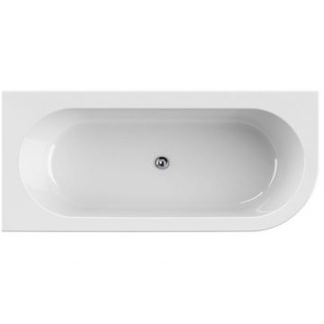 Акриловая ванна Cezares угловая левосторонняя, щелевой слив-перелив, чёрная фронт. панель, белая чаша, 1790х790х600, SLIM CORNER-180-80-60-L-NERO-SET