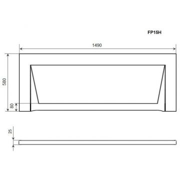 Фронтальная панель Timo для акриловой ванны FP15H