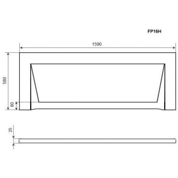 Фронтальная панель Timo для акриловой ванны FP16H