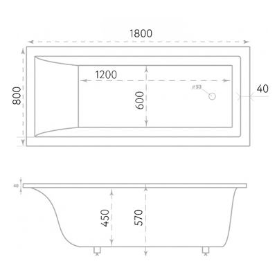 Ванна из литьевого мрамора прямоугольная Marmo Bagno (Мармо Багно) Алесса 1800х800 мм белая (MB-AL180-80), (с монтажным комплектом/ножками)