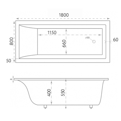 Ванна из литьевого мрамора прямоугольная Marmo Bagno (Мармо Багно) Алесса NEW 1800х800 мм белая (MB-ALN180-80), (с монтажным комплектом/ножками)