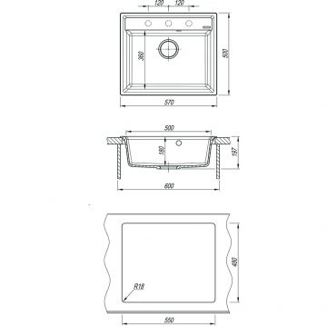 Мойка кухонная прямоугольная Lemark Hanka 570 Серый шелк (9910017)