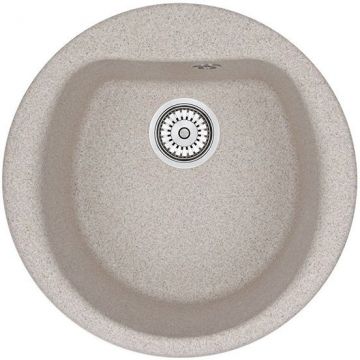 Кухонная мойка кварцевая Granula GR-5101 односекционная круглая, врезная, чаша 440x385, цвет классик (5101cl)