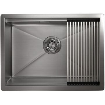 Мойка кухонная прямоугольная Granula Kitchen Space с ролл-матом и дозатором, чаша 550х365 мм, KS-6045U сталь сатин