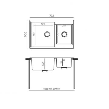 Мойка кухонная прямоугольная Polygran Brig серый (621473)