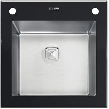 Мойка кухонная квадратная Tolero Ceramic Glass TG-500B черный (765048)
