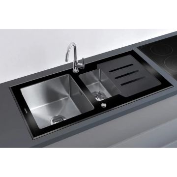 Мойка кухонная прямоугольная Tolero Ceramic Glass TG-920K черный (129627)