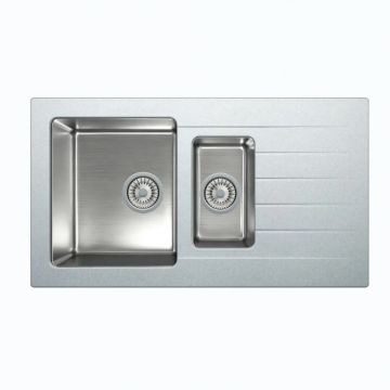Мойка кухонная прямоугольная Tolero Twist TTS-890K серый металлик (474490)