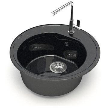 Мойка кухонная округлая Marrbaxx (Марбакс) Черая Z3 черный (Z003Q004)