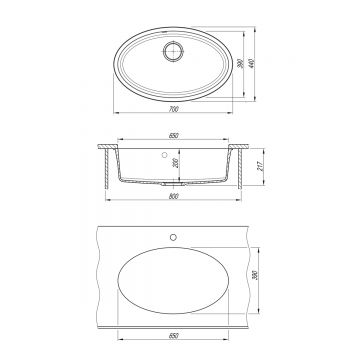Мойка кухонная овальная Флорентина Вега Овал Коричневый (22.430.E0650.105)