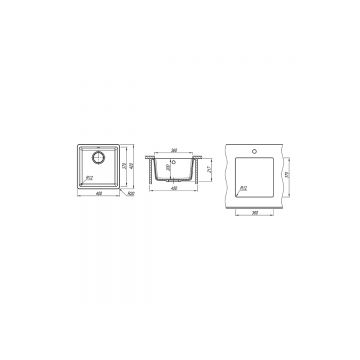 Мойка кухонная прямоугольная Flortek Ринг 360 Серый шелк (24.050.B0360.307)