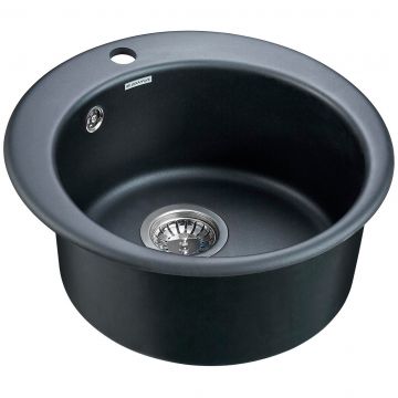 Мойка кухонная Paulmark (Паульмарк) кварцевая GELEGEN PM404800-BLM черный металлик D475 мм