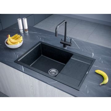 Мойка кухонная Paulmark кварцевая VERLASS PM317850-BLM черный металлик 780х500