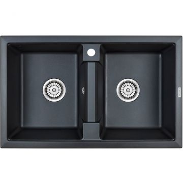 Мойка кухонная Paulmark кварцевая ZWILLING PM238150-BLM черный металлик 810х500