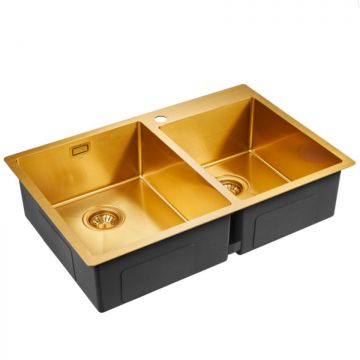 Мойка кухонная Paulmark Berman PM517851-BG брашированное золото 510х780 мм