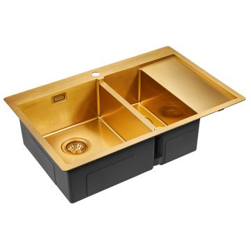 Мойка кухонная Paulmark Union PM537851-BGL брашированное золото 780х510 мм