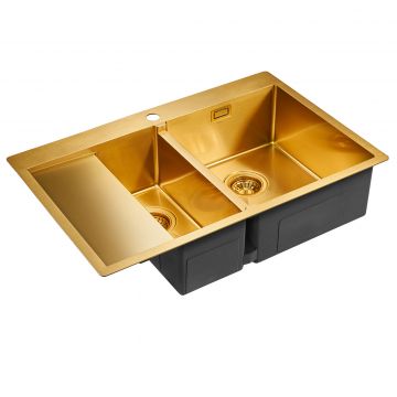 Мойка кухонная Paulmark Union PM537851-BGR брашированное золото 780х510 мм