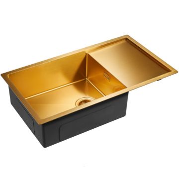 Мойка кухонная Paulmark Platte PM807844-BG брашированное золото 440х780 мм