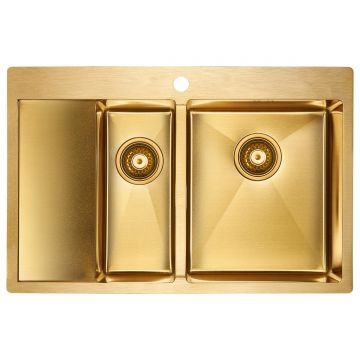 Мойка кухонная Paulmark liga PM227851-BGR брашированное золото