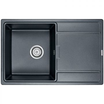 Мойка кухонная Paulmark кварцевая FLUGEN PM217850-BLM черный металлик 780х500 мм