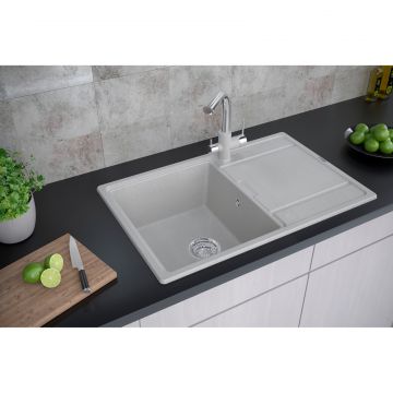 Мойка кухонная Paulmark кварцевая FLUGEN PM217850-GR серый 780х500 мм