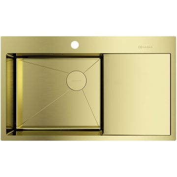 Мойка кухонная прямоугольная Omoikiri Akisame 86-LG-L Side светлое золото (4997045)