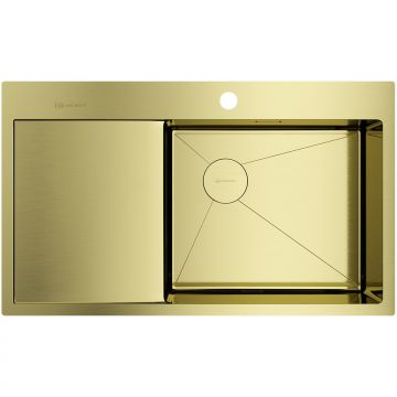Мойка кухонная прямоугольная Omoikiri Akisame 86-LG-R Side светлое золото (4997046)