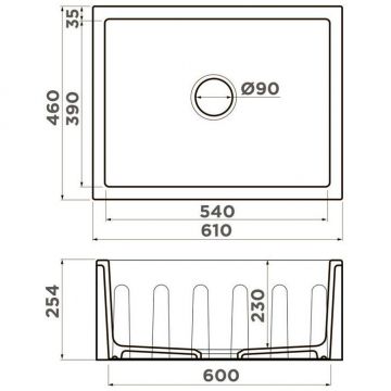 Мойка кухонная квадратная Omoikiri Mikura 61-SB (4997071)