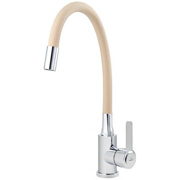 Смеситель для кухни Viko (Вико) с гибким изливом хром,бежевый (V-4437)