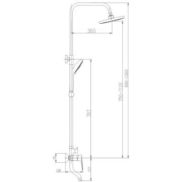 Душевая система Haiba HB2414, хром