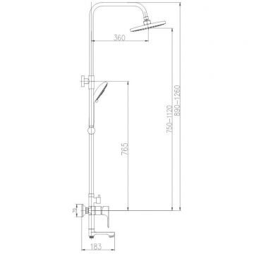 Душевая система Haiba HB2415, хром