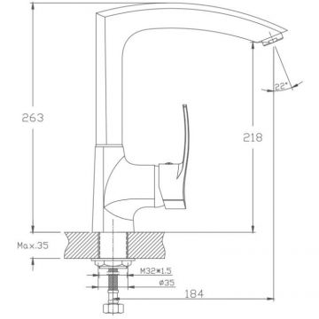 Смеситель для кухни Haiba HB4070, хром