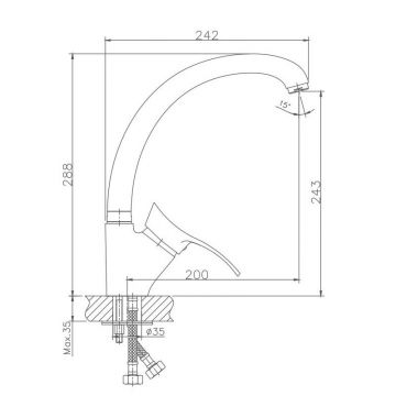 Смеситель для кухни Haiba HB4101-1, серый