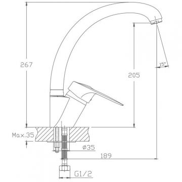 Смеситель для кухни Haiba HB4113, хром