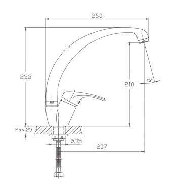 Смеситель для кухни Haiba HB4113-11, бордовый