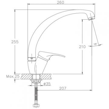 Смеситель для кухни Haiba HB4113-2, хром