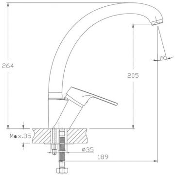 Смеситель для кухни Haiba HB4116, хром