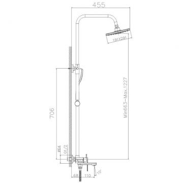 Душевая система Haiba HB24505-3, пепельный