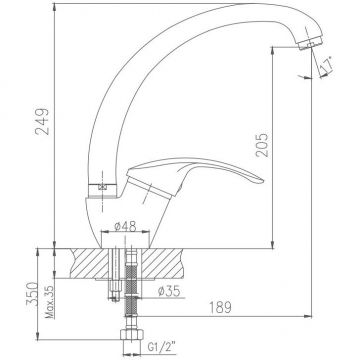 Смеситель для кухни Haiba HB4121, хром