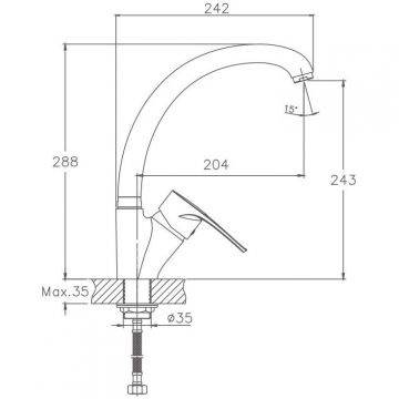 Смеситель для кухни Haiba HB4165-2, хром