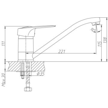 Смеситель для кухни Haiba HB4204, хром